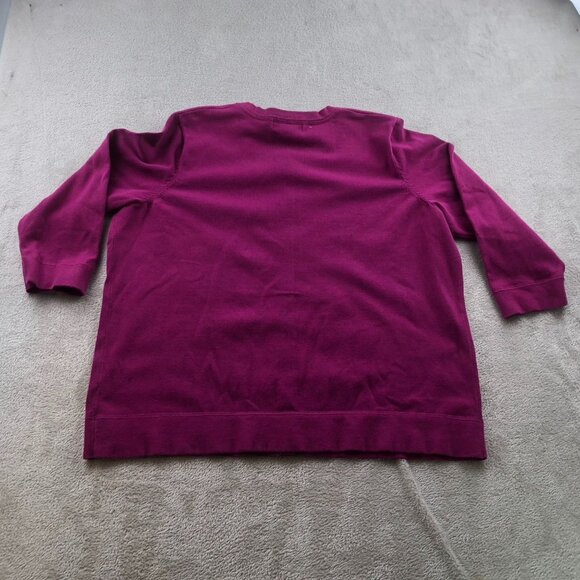 Eddie Bauer Women Cardigan Sweater Size XXL Button Up Purple Knit Casual Classic - Picture 14 of 14